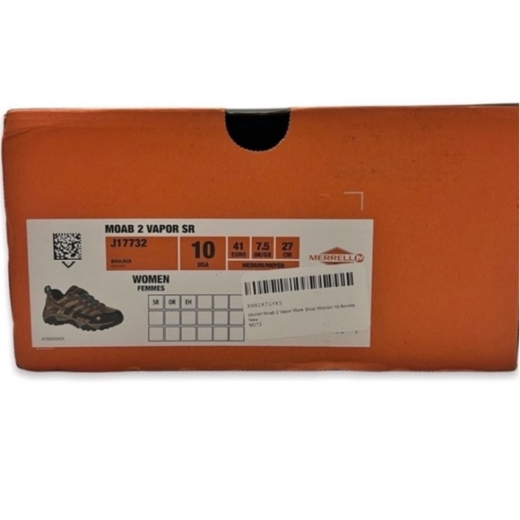 Merrell Moab II Vapor SR Women’s Hiking Work Trail Shoes Boulder Size 10 - Picture 14 of 14